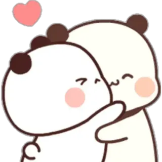 🐼 Панда, Объятие, Милый, Любовь, Сердце, Каваи, Мультфильм, Животное telegram sticker