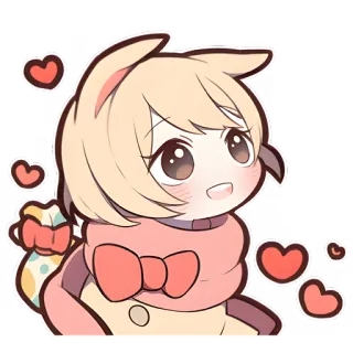🥰 Аниме, Кавай, Милый, Мультфильмы, Сердечки, Любовь, Прелестный telegram sticker