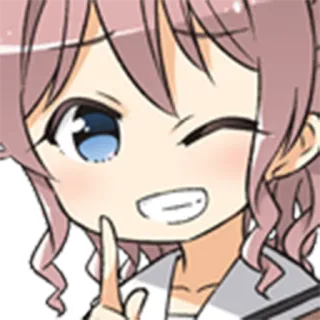 🤫 アニメ, マンガ, カートゥーン, 女の子, ウインク, 可愛い whatsapp sticker