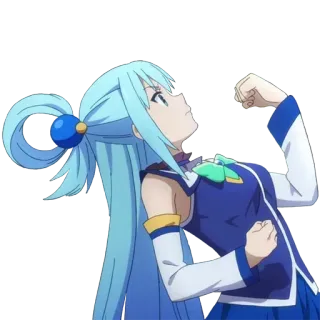 💪 Aqua Konosuba anime, Konosuba, Aqua, karakter, rambut biru, imut telegram sticker
