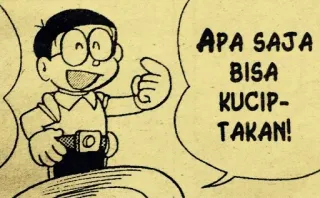 😇 APA SAJA BISA KUCIPTAKAN! cartoon, speech bubble, text, indoensia whatsapp sticker