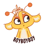 😳 만화, 귀여운, 캐릭터, 노란색, 외계인, 스티커 telegram sticker