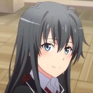 🫓 Yukino Yukinoshita My Teen Romantic Comedy SNAFU อนิเมะ, ตัวละคร, ยิ้ม, ผู้หญิง, วัยรุ่น whatsapp sticker