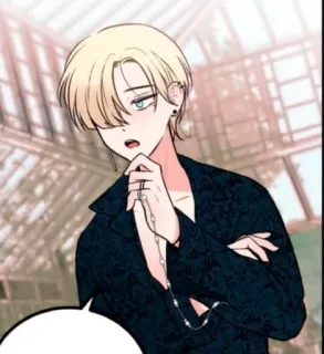 🤔 动漫, 漫画, 金发, 角色, 绘画 telegram sticker