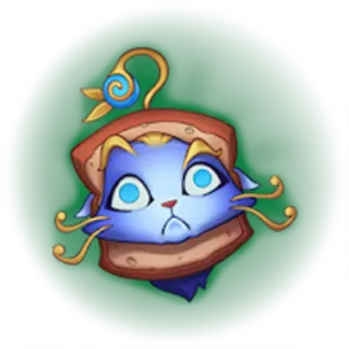 🙁 Yuumi League of Legends cat, sandwich, cartoon, Yuumi, League of Legends, game telegram sticker