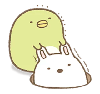 😟 imut, binatang, kartun, karakter, kawaii telegram sticker