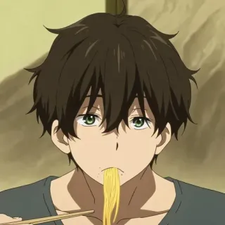 🍻 Anime, Manga, Ragazzo, Noodles, Cibo, Mangiare, Cartone animato telegram sticker