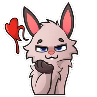 😡 konijn, liefde, schattig, dier, hart telegram sticker