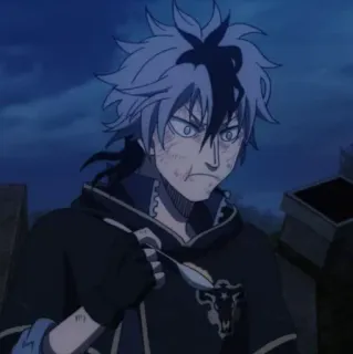 👑 Asta Black Clover Anime, Manga, Asta, Black Clover, Personaje, Comiendo, Cuchara telegram sticker