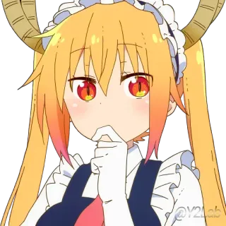 🤔 Tohru Miss Kobayashi's Dragon Maid @Y2lab Anime, Dragón, Maid, Tohru, Kobayashi-san Chi no Maid Dragon whatsapp sticker