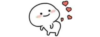 🍚 desenho animado, amor, corações, personagem whatsapp sticker