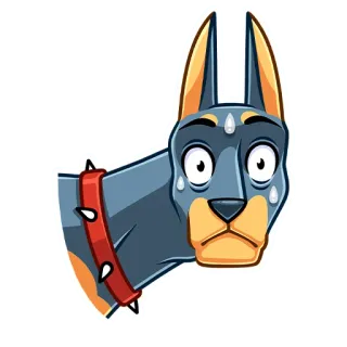 😳 собака, доберман, животное, мультфильм, стикер, питомец telegram sticker
