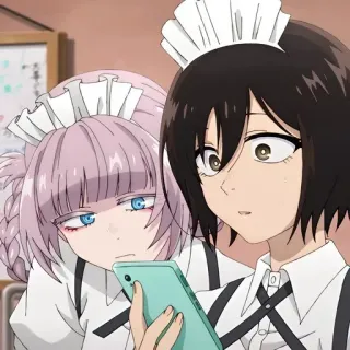 💈 动漫, 女仆, 女孩, 手机, 可爱, 制服 telegram sticker
