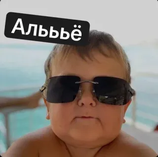 😎 Hasbulla Magomedov Альбъё celebrity, internet meme, sunglasses, funny telegram sticker