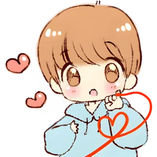 😍 Hoạt hình, Anime, Trái tim, Tình yêu, Dễ thương, Con trai whatsapp sticker