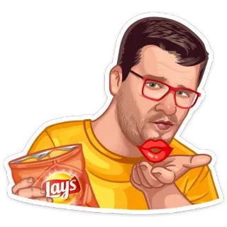 😘 Lay's Lays, Chips, Snack, Nourriture, Bisou, Homme telegram sticker