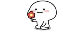 🍚 fofo, flor, personagem, desenho animado, kawaii whatsapp sticker