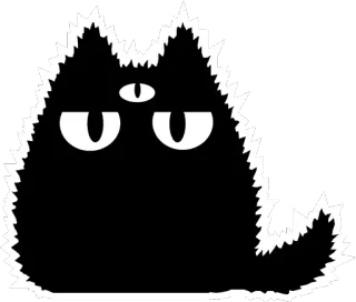 👽 Katze, Monster, süß, drittes Auge, flauschig, kawaii, Cartoon, Sticker telegram sticker