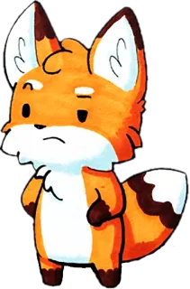 😡 лиса, животное, мультфильм, милый, наклейка whatsapp sticker