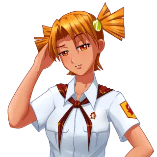 😏 Anime, Garota, Estrela vermelha, Uniforme, Soviético telegram sticker
