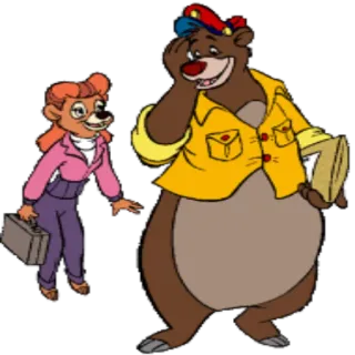 🤗 Baloo TaleSpin Cartoon, Bär, Pilot, Disney, Animation telegram sticker