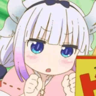🍥 Kanna Kamui Miss Kobayashi's Dragon Maid Anime, Kawaii, Niedlich, Kanna, Drache, Charakter whatsapp sticker