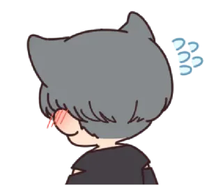 😳 cat, anime, sticker, sweat, blush, embarrassed telegram sticker