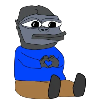 🤔 macaco, desenho animado, coração, amor, meme, gorila telegram sticker