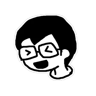 😆 Cartoon, Brille, Gesicht, Sticker, Zeichnung, Kopf whatsapp sticker