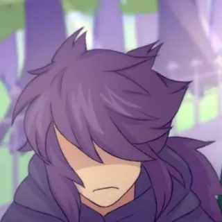 ♠️ Anime, Manga, Morado, Pelo, Orejas de gato, Sudadera con capucha telegram sticker