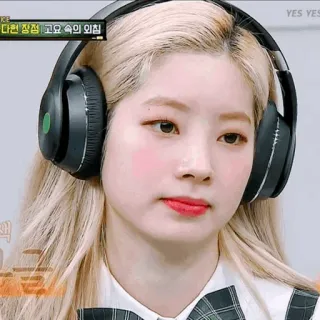 😑 YES YES YES person, woman, headphones, music, face telegram sticker