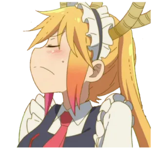 😑 Tohru Miss Kobayashi's Dragon Maid アニメ, ドラゴン, メイド, かわいい, 可愛い telegram sticker