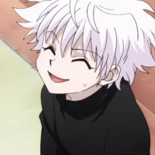 🍶 Killua Zoldyck Hunter x Hunter Anime, Killua, Hunter x Hunter, Desenho animado, Sorrindo, Feliz telegram sticker