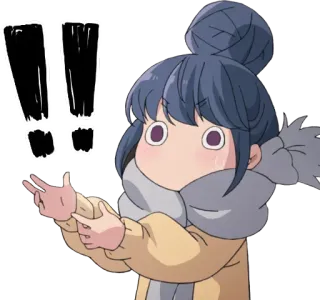‼️ Anime, Ngạc nhiên, Hoạt hình, Thán từ, Cô gái telegram sticker