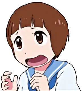 😫 애니메이션, 만화, 표정, 걱정, 무서움, 움짤 telegram sticker