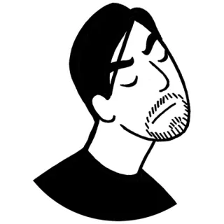 😤 uomo, barba, triste, depresso, ritratto, illustrazione, schizzo telegram sticker