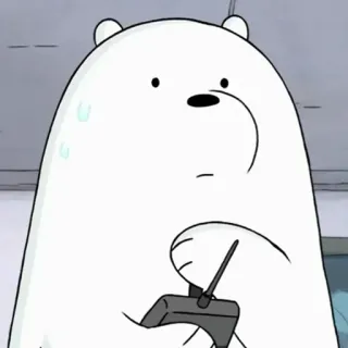 😥 Ice Bear We Bare Bears Белый медведь, Мы обычные медведи, Мультфильм, Медведь, Персонаж, Животное whatsapp sticker