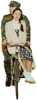 🚲 военные, пара, велосипед, солдат, корейская дорама, романтика telegram sticker