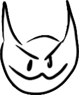 😇 Мультфильм, Белый, Демон, Лицо, Иллюстрация, Злой, Дьявол, Рога telegram sticker
