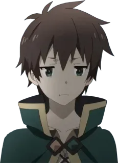 😐 Kazuma Konosuba anime, male, character, kazuma, konosuba whatsapp sticker