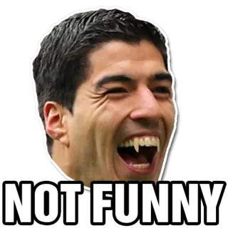 😈 NOT FUNNY смешной, мем, сарказм telegram sticker