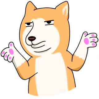 🙌 perro, encogimiento de hombros, gesto, dibujo animado, animal, meme whatsapp sticker