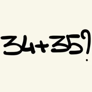 🥵 34+35? matematika, angka, persamaan, penjumlahan telegram sticker