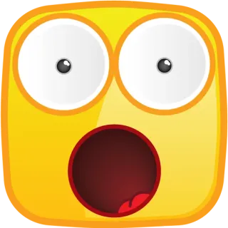 😳 emoji, shocked, surprised, yellow, cartoon telegram sticker