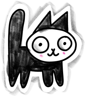🙂 kat, sticker, cartoon, dier, schattig, schets telegram sticker