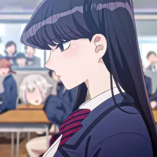 🖤 Komi Shouko Komi Can't Communicate Anime, Uniforme escolar, tímida, Komi, chica telegram sticker