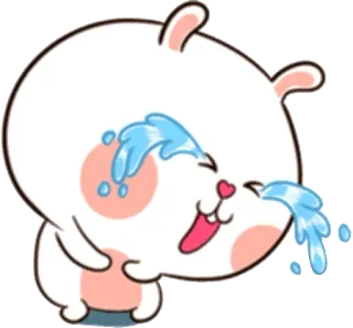 😂 crying, sad, rabbit, cartoon, emotional, distress, tears, cute telegram sticker
