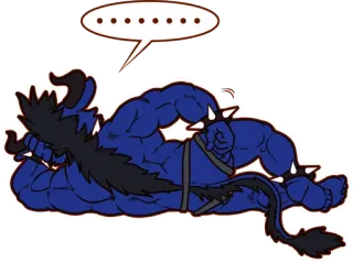 🥱 ...... monster, fantasie, wezen, liggend, stekel telegram sticker
