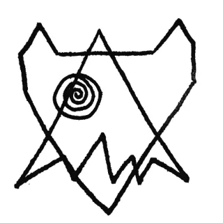 🐺 symbol, abstract, geometric, line art, drawing telegram sticker