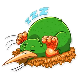 😴 ZZZ pájaro, kiwi, durmiendo, zzz, animal whatsapp sticker